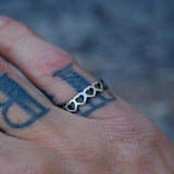 Vintage Sterling Silver Heart Band 6.25