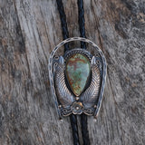 Vintage Sterling Turquoise Blossom Bolo Tie