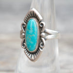 Vintage Sterling Turquoise Ring 6.75