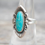 Vintage Sterling Turquoise Ring 6.75