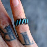 Vintage Sterling Turquoise Petit Point Band 5