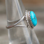 Vintage Sterling Turquoise Ring 6.75