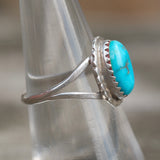 Vintage Sterling Turquoise Ring 6.75