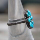 Vintage Sterling Turquoise Cluster Ring 6