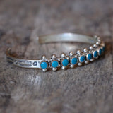 Vintage Sterling Snake Eye Turquoise Cuff Bracelet 6.25"