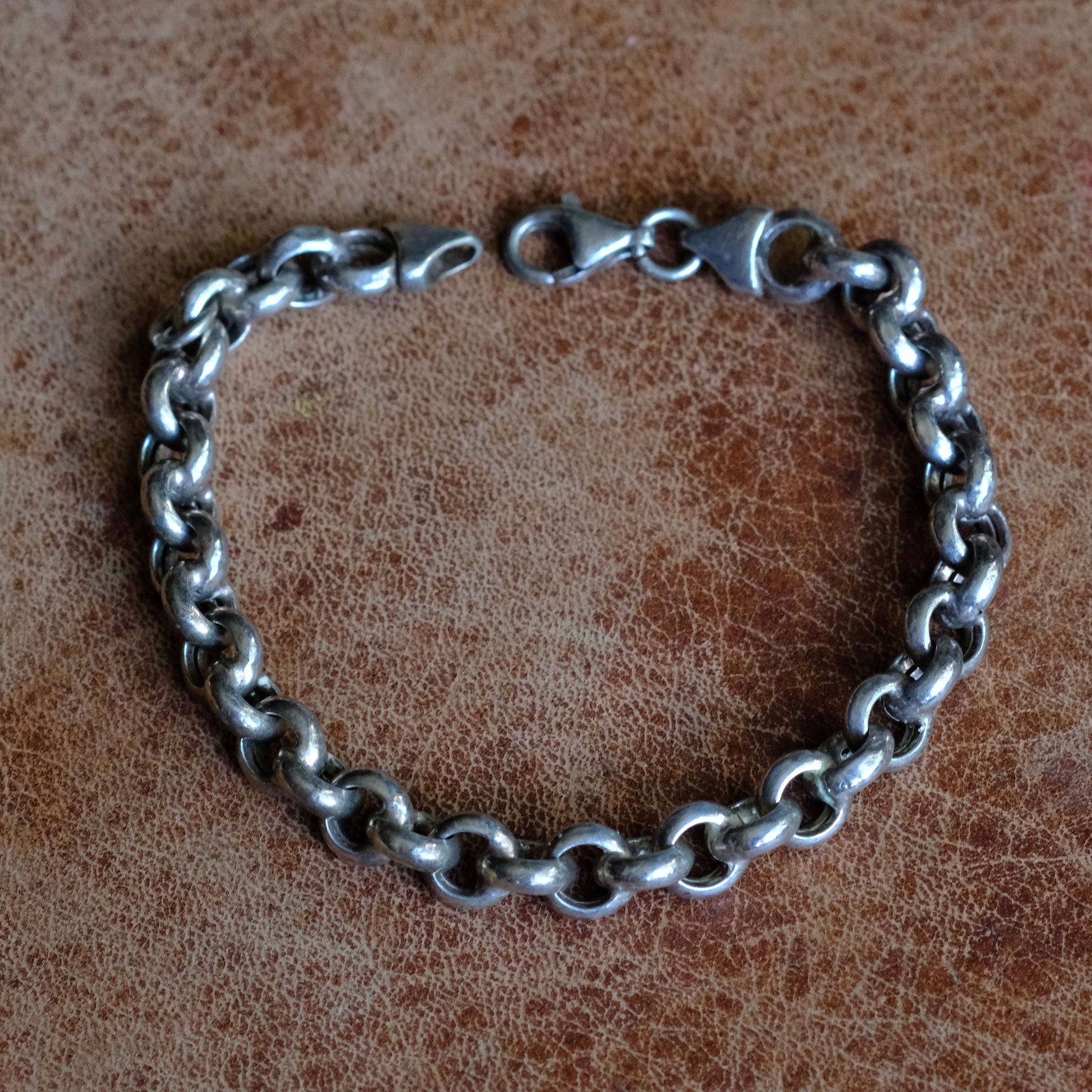 Vintage Sterling Silver Rolo Chain Bracelet