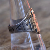 Vintage Sterling Early Thunderbird Cigar Band Ring 9.75