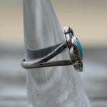 Vintage Sterling Turquoise Floral Ring 5.5