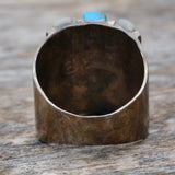 Vintage Sterling Turquoise and Mother Of Pearl Ring 12