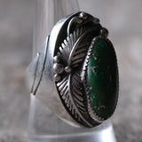 Vintage Sterling Turquoise Feather Ring 9.25