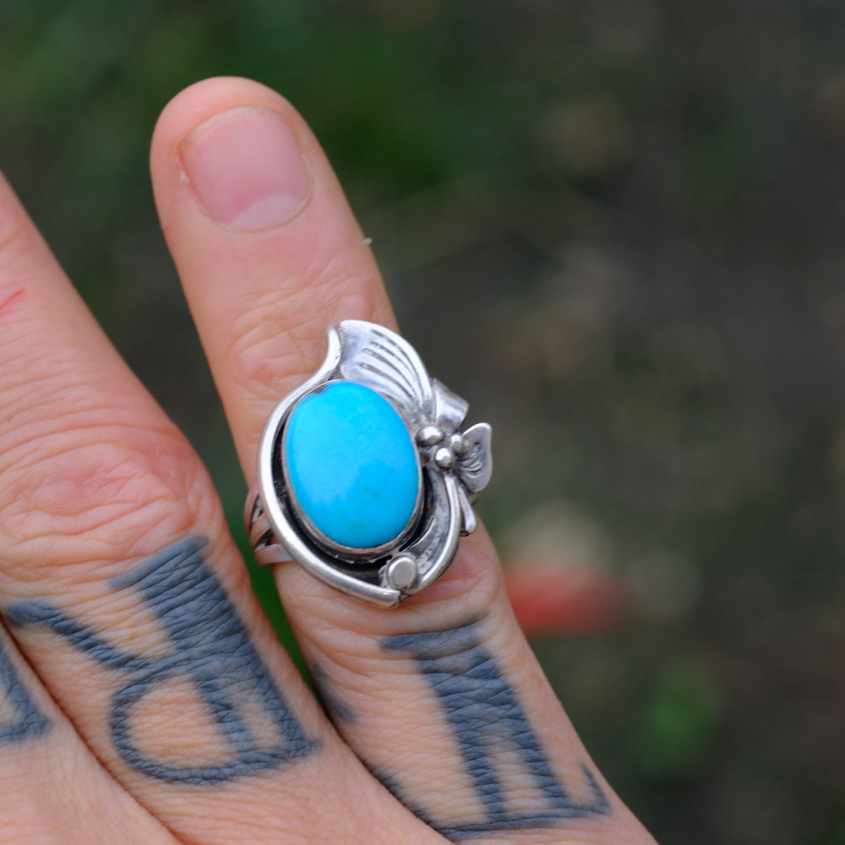 Vintage Sterling Turquoise Ring 6