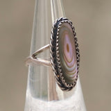 Vintage Sterling Abalone Roper Ring 6.25