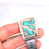 Vintage Sterling 6-Stone Turquoise Snake Watch Band