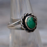 Vintage Sterling Turquoise Roper Ring 5.5