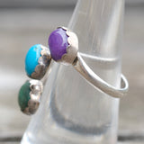 Vintage Sterling Multistone Overpass Ring 7.25