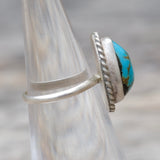 Vintage Sterling Turquoise Roper Ring 2