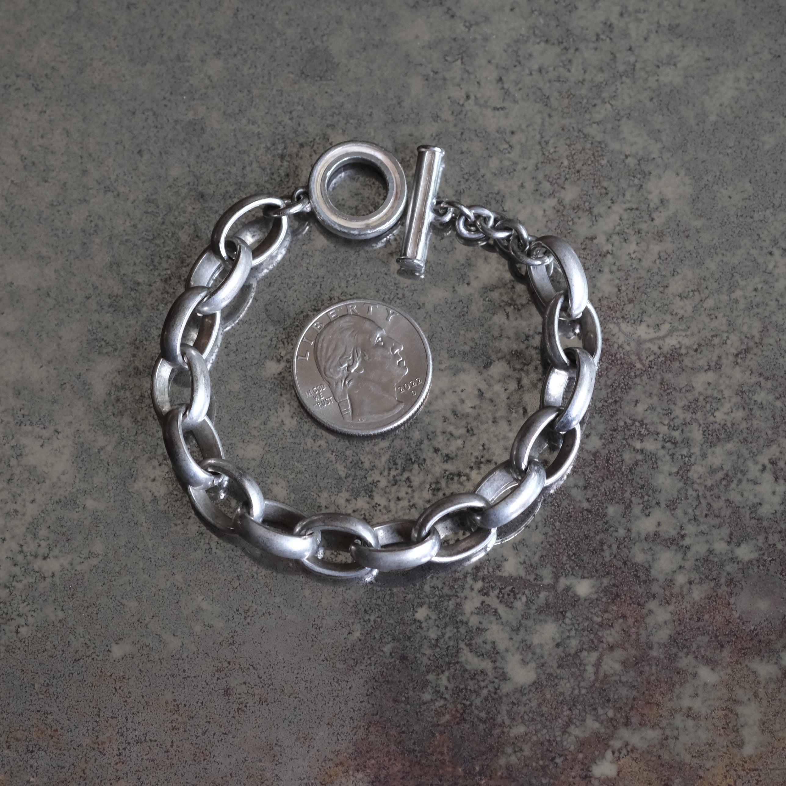 Vintage Sterling Silver Rolo Chain Bracelet 8.25"