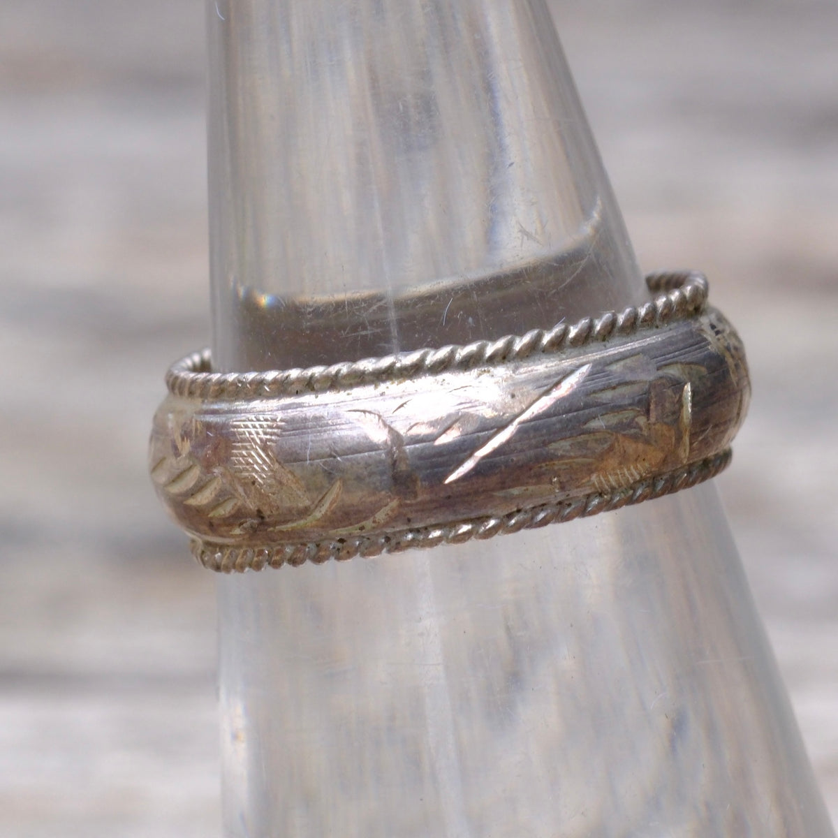 Vintage Sterling Scroll Ring 4.75
