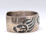 Vintage Sterling Wide Bear Paw Cuff Bracelet 6.75"
