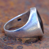 Vintage Sterling Onyx Signet Ring 7.5