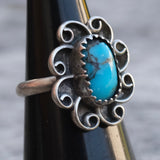 Vintage Sterling Turquoise Ring 3.75