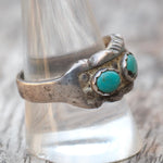 Vintage Sterling 3-Stone Turquoise Band 11