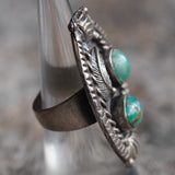 Vintage Sterling 2-Stone Turquoise Ring 6