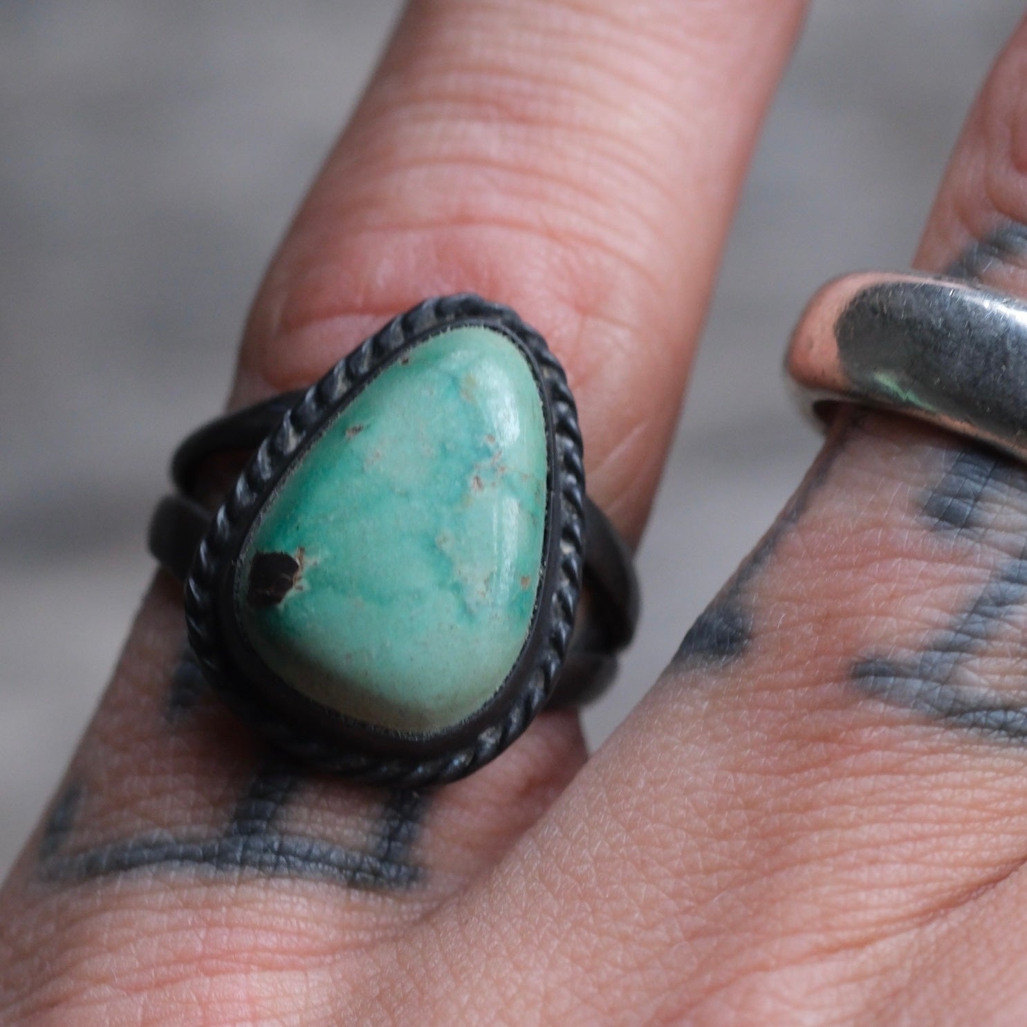 Vintage Sterling Turquoise RIng 6