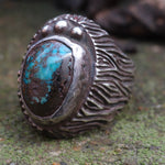 Vintage Sterling Turquoise Ring 8.5