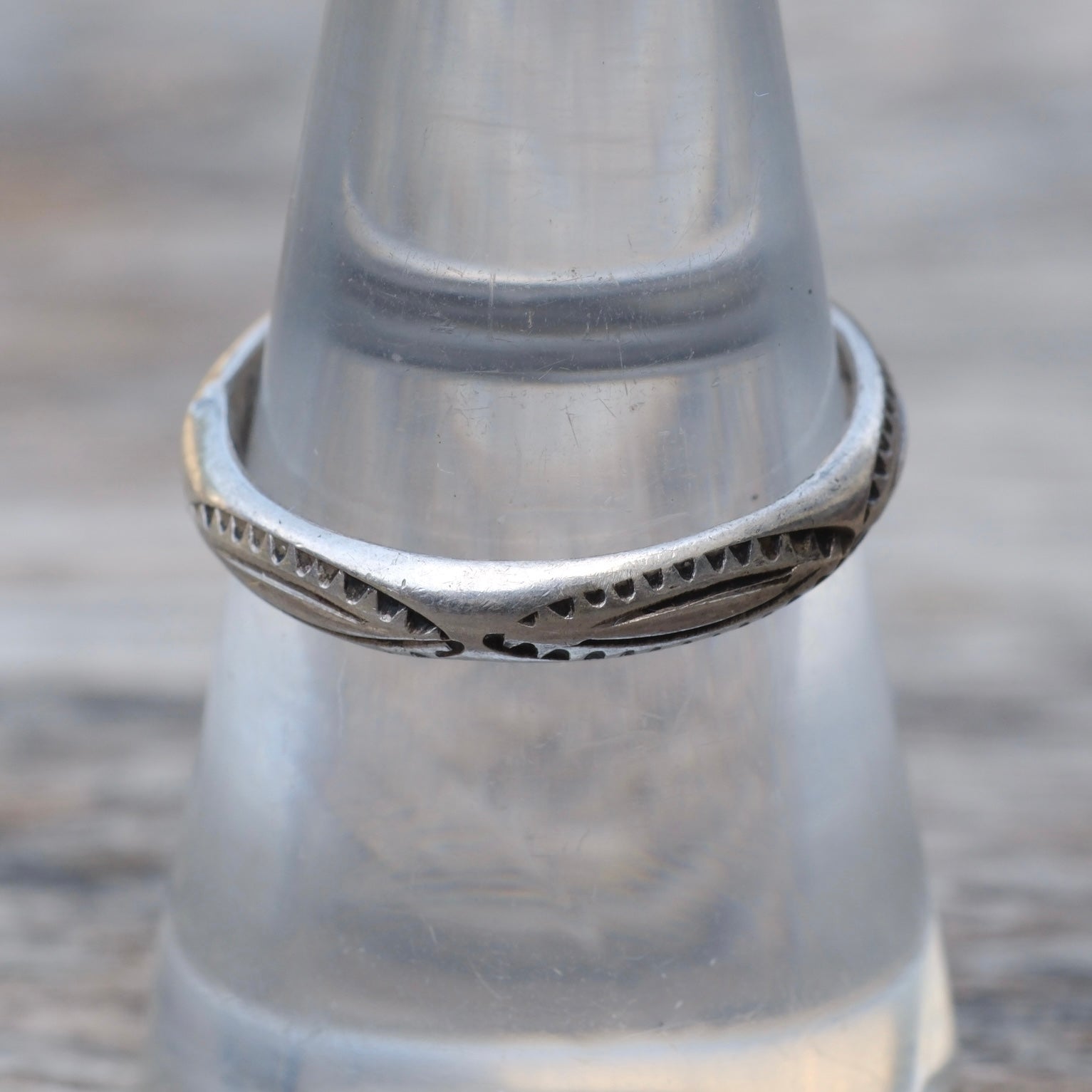 Vintage Sterling Stamped Band Ring 8.25