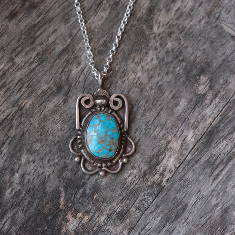 Vintage Sterling Turquoise Necklace