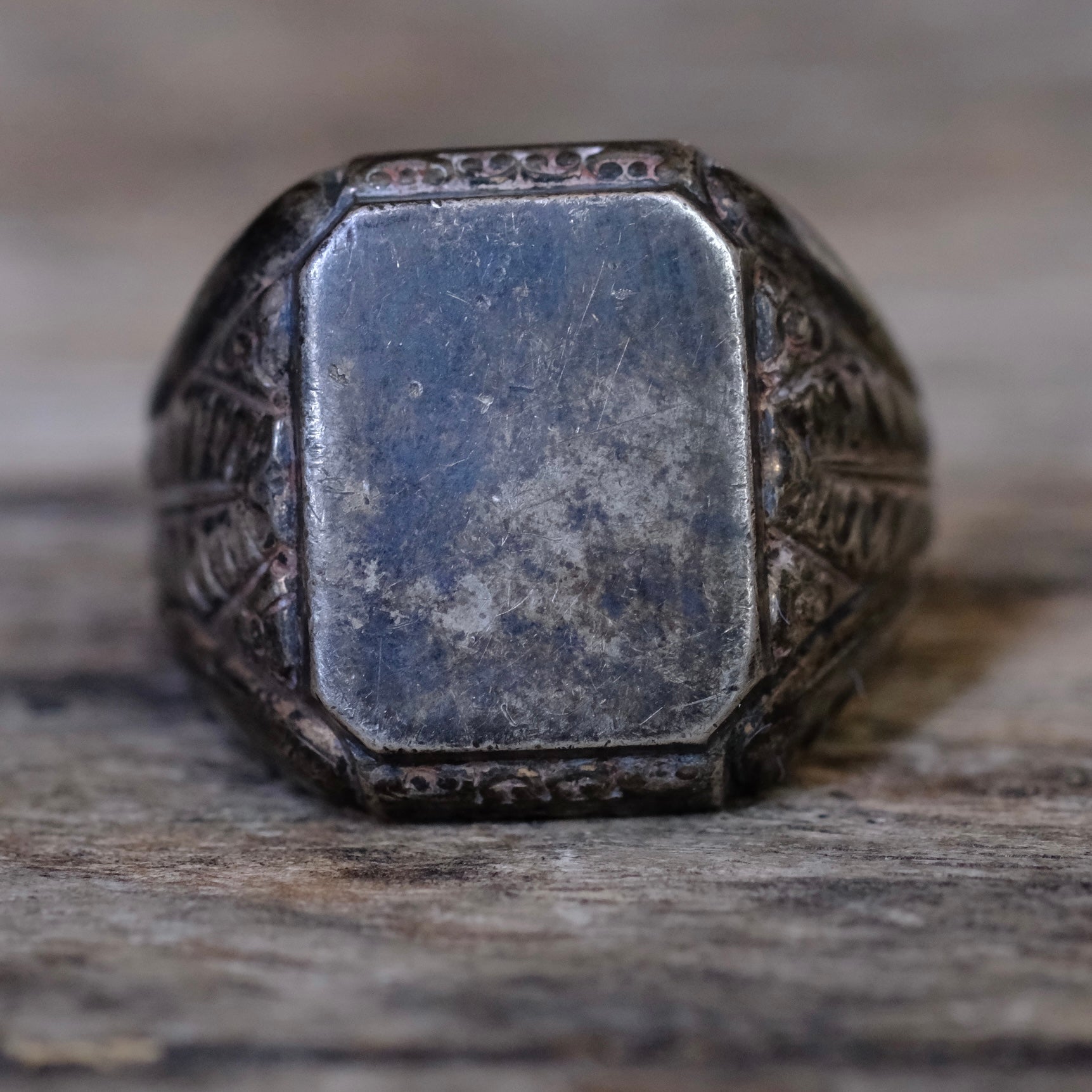 Vintage Sterling Silver Signet Ring 8.5
