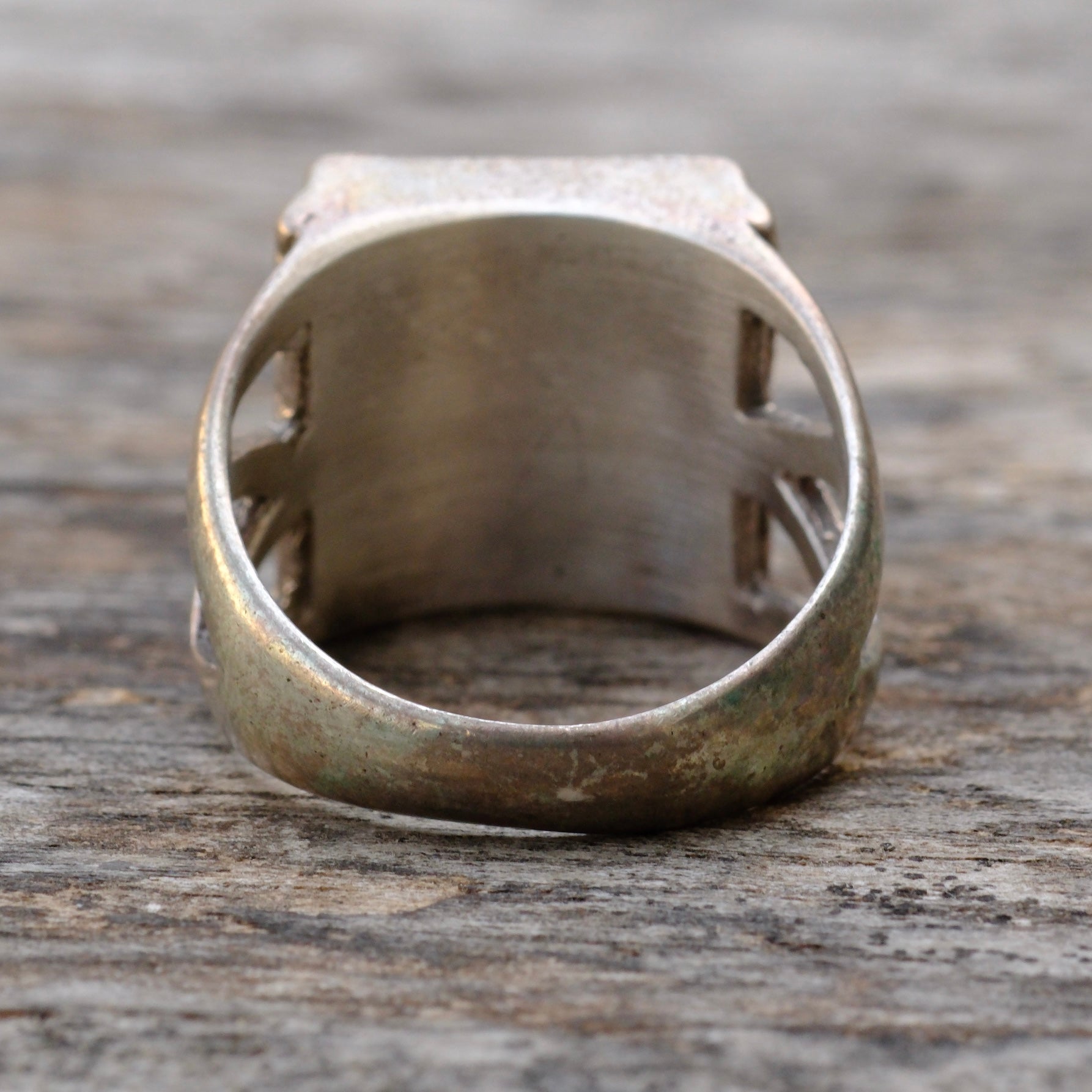 Vintage Sterling Multistone Inlay Sunrise Ring 9.5