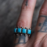 Vintage Sterling Turquoise Band 5.5