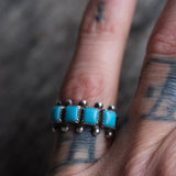 Vintage Sterling Turquoise Band 5.5