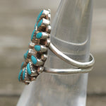 Vintage Sterling Turquoise Cluster Ring 6