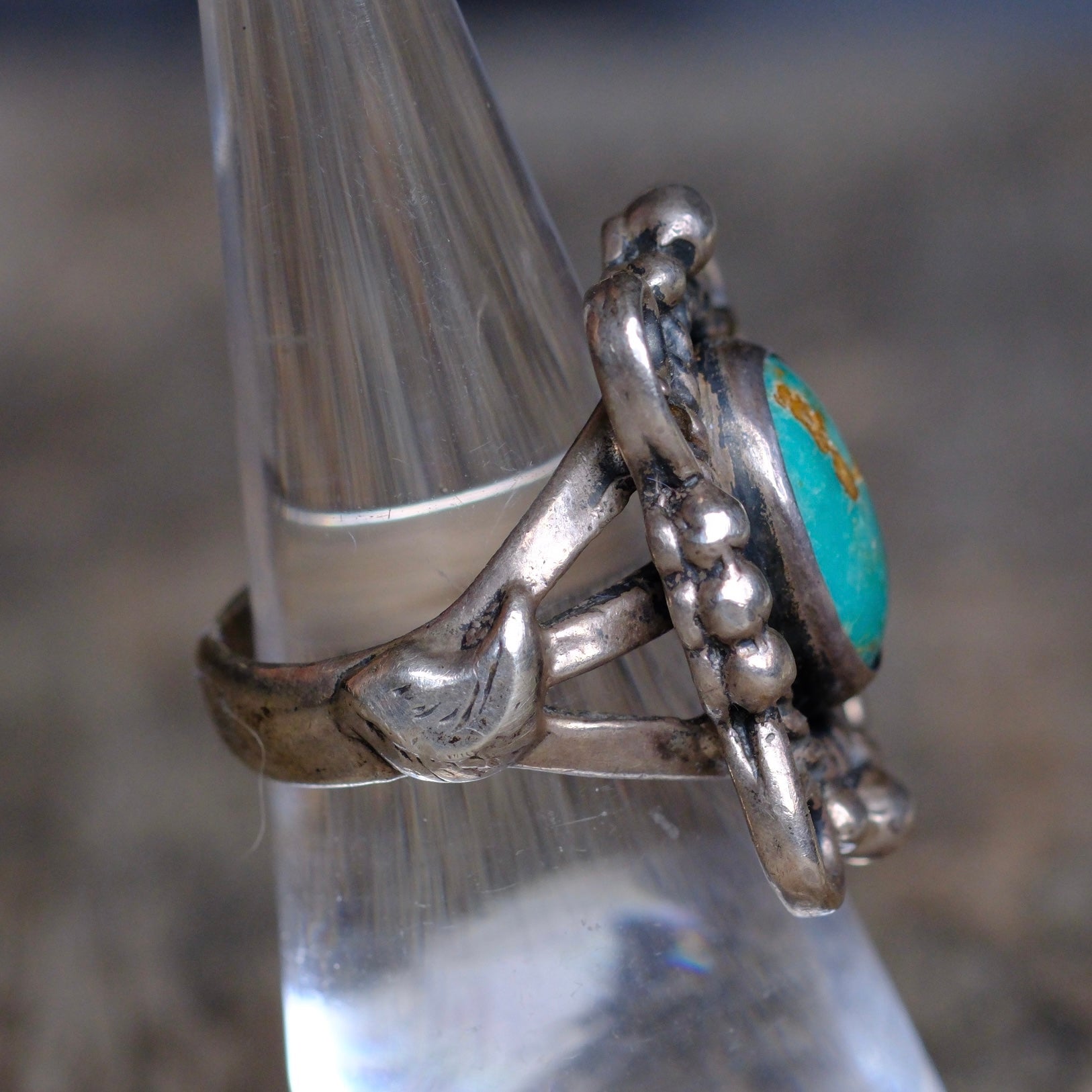 Vintage Sterling Turquoise Ring 6.25
