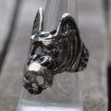 Vintage White Bronze Biker Ring 11.5