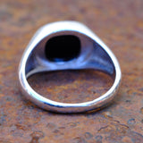 Vintage Sterling Onyx Signet Ring 10