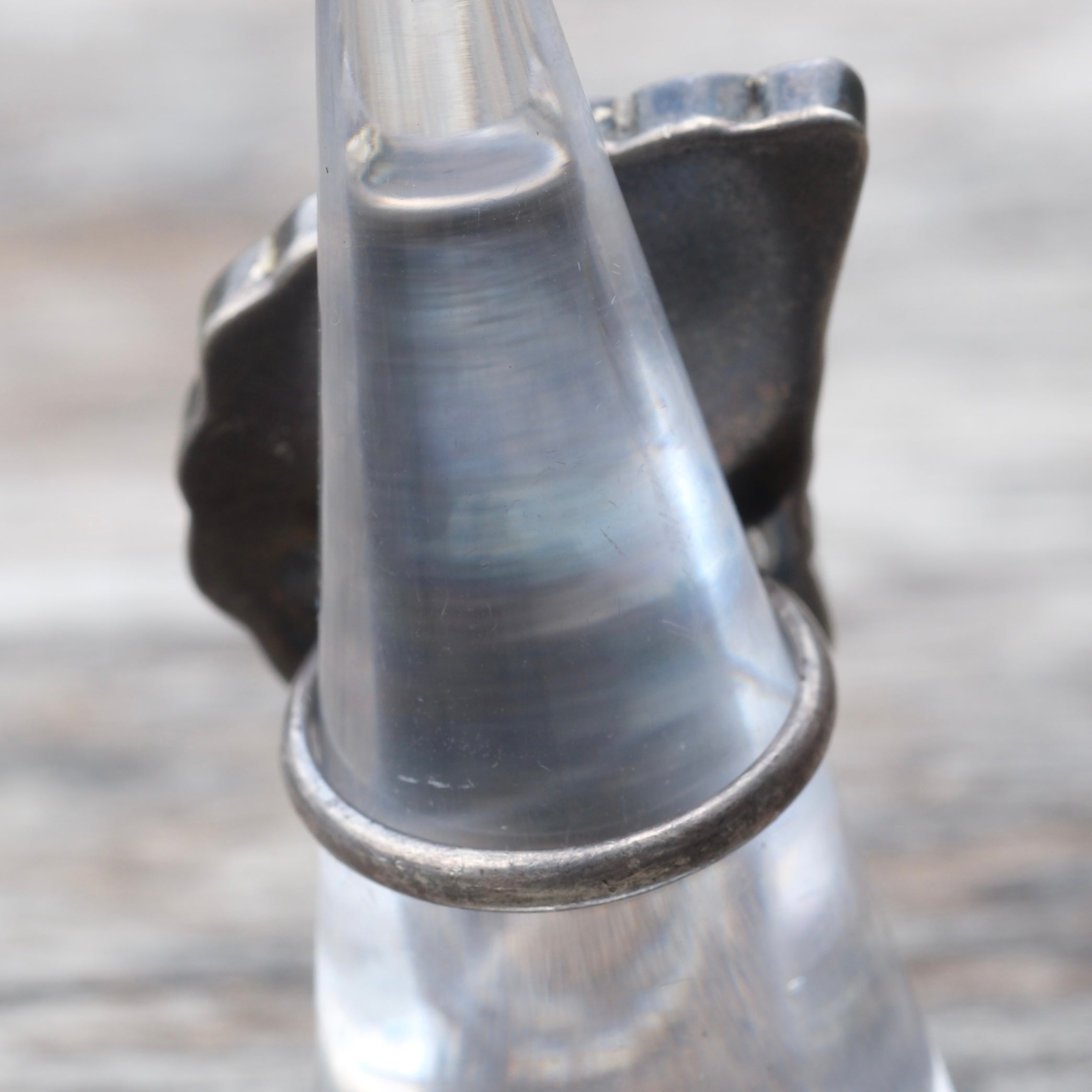 OLDER Vintage Sterling Zuni Inlay Chief Ring 7