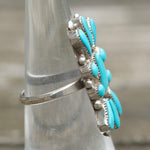 Vintage Sterling Turquoise Cluster Ring 5.75