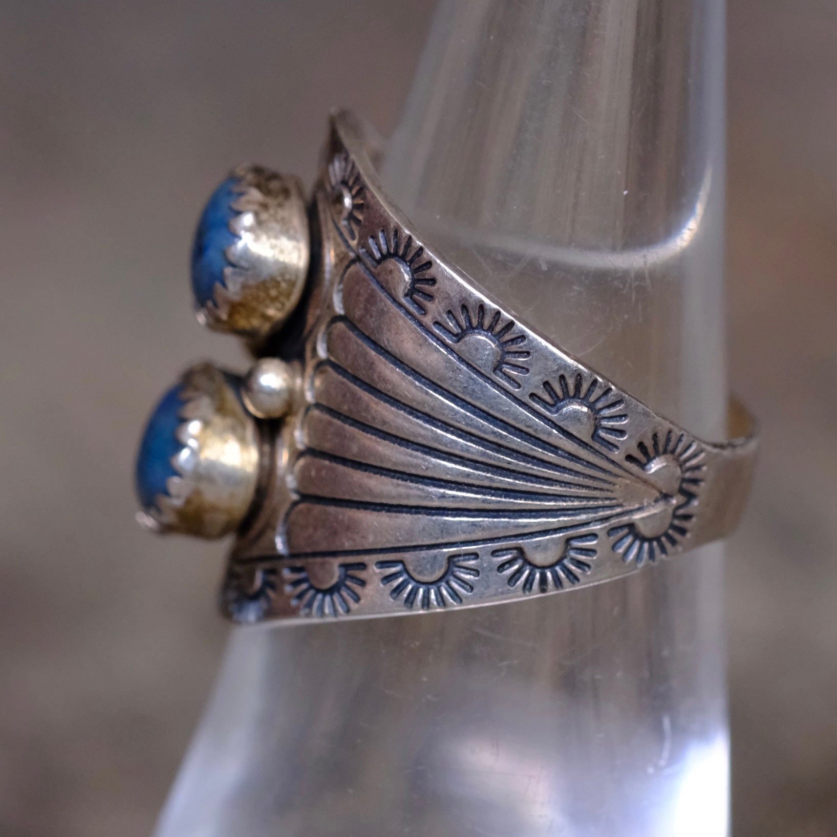 Vintage Sterling Sodalite Stamped Ring 7
