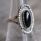 Vintage Sterling Onyx Ring 7.75