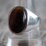 Vintage Sterling Tigers Eye Cabochon Ring 10.25