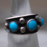 Vintage Sterling 3-Stone Turquoise Ring 5