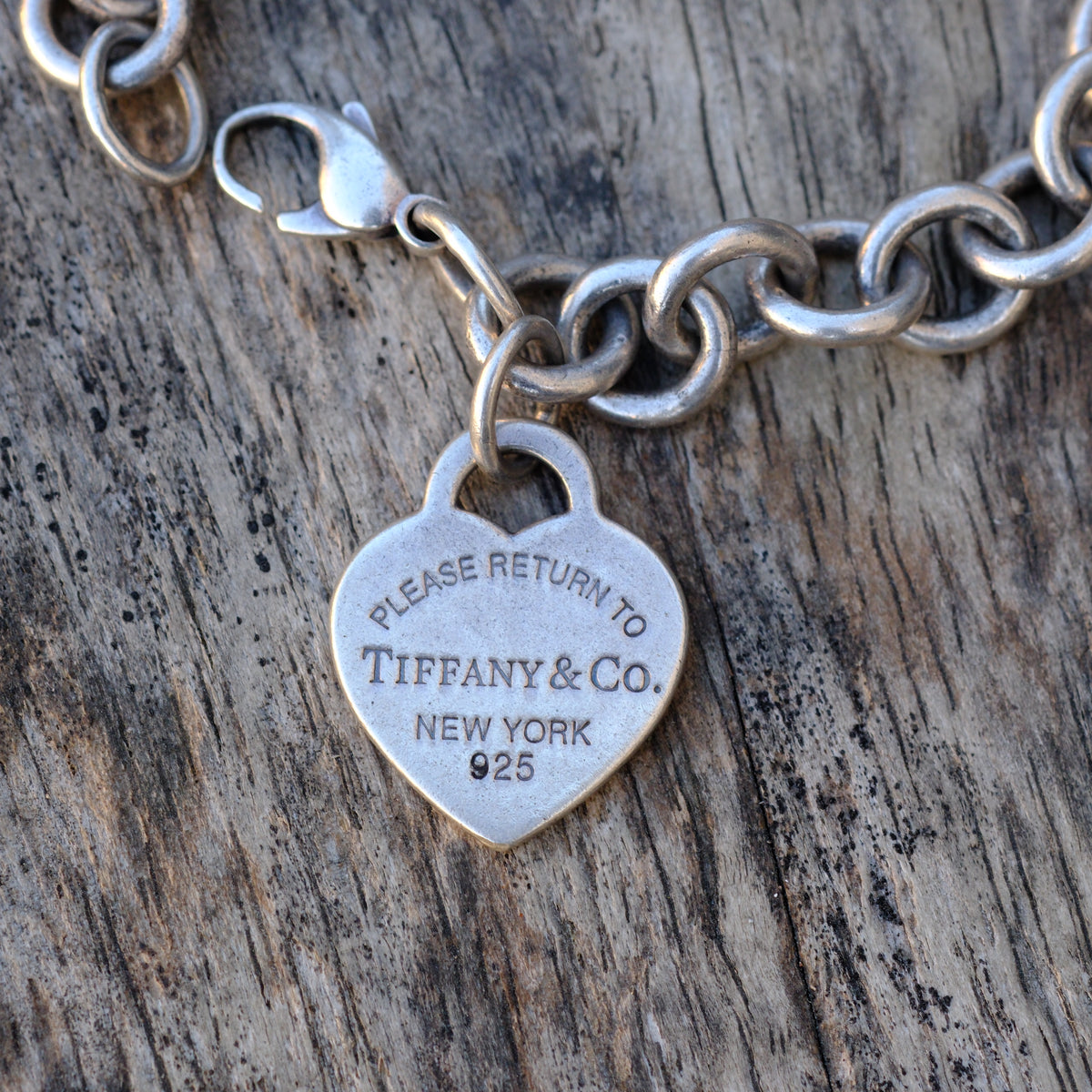 Vintage Sterling Silver Tiffanys Heart Bracelet 7"