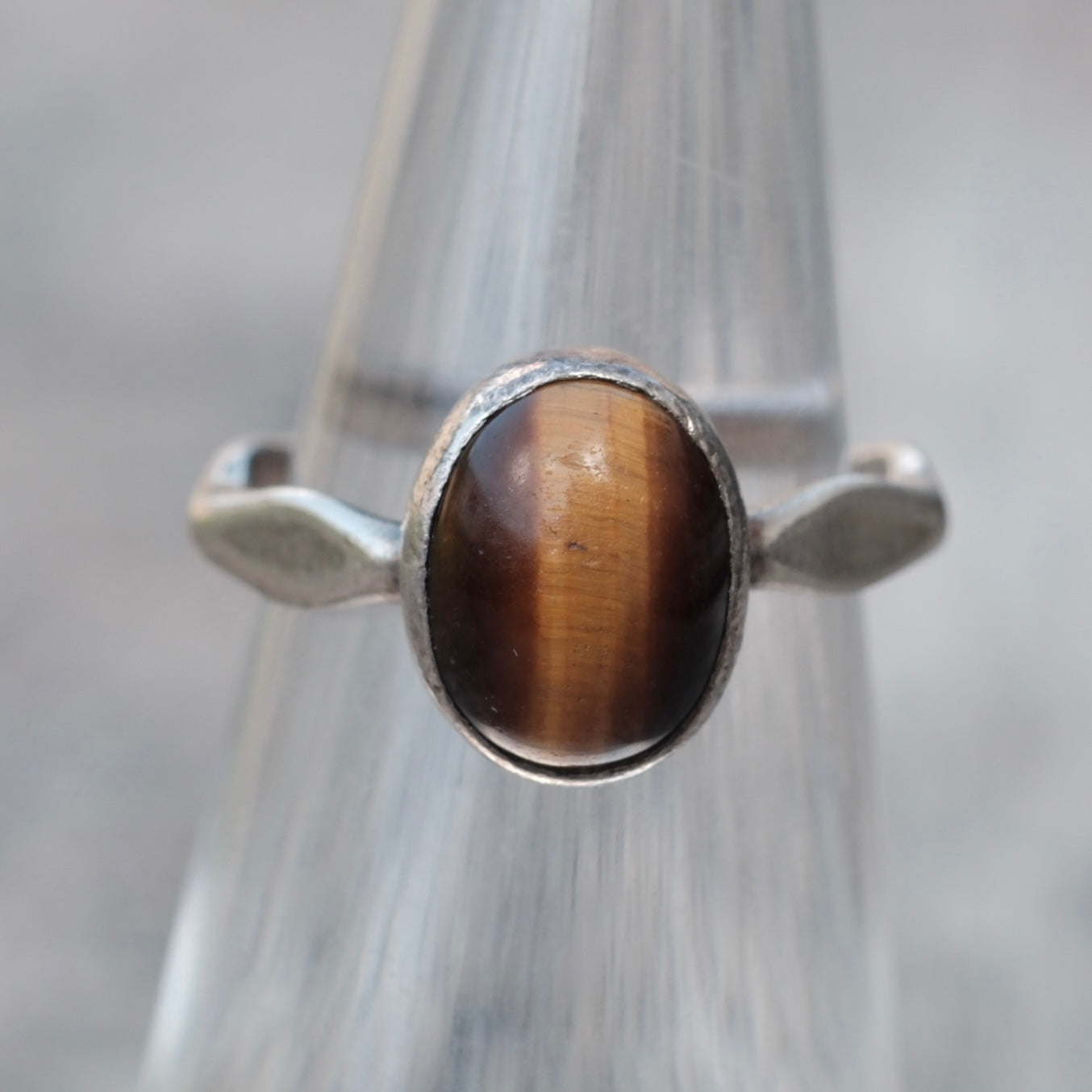 Vintage Sterling Tigers Eye Ring 4.5
