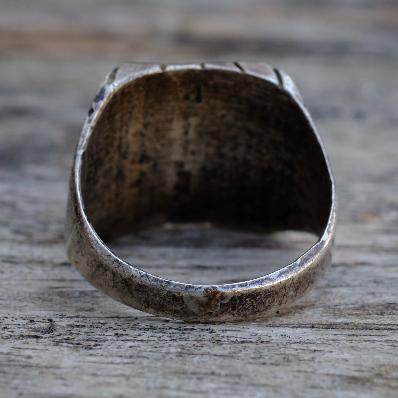 Vintage Sterling Turquoise Shadowbox Ring 9.75