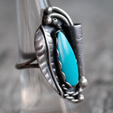 Vintage Sterling Turquoise Ring 7.75