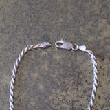 Vintage Sterling Silver Twist Chain Bracelet 7"